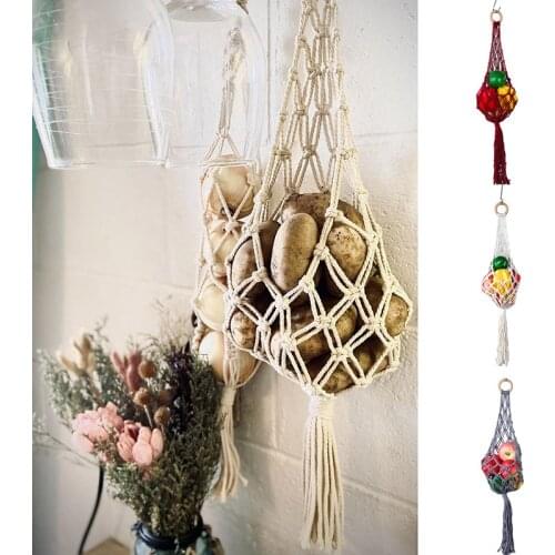 Handmade macrame plant hanger pot holder pot tray/pot hanger pot tray for wall decoration countyard /garden pot tray for plant