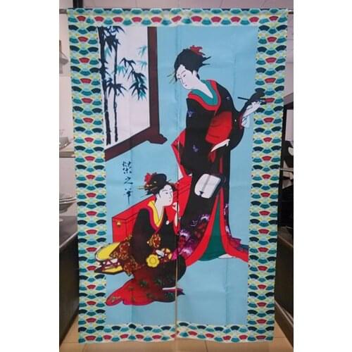 Customized Accept) Korea/Japan/China Sushi Restaurant Kitchen Hanging Doorway Split Cloth Curtain-Beauty(85x140cm)