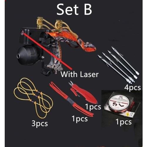 New laser slingshot black red hunting slingshot sling outdoor strong fishing slingshot shooting arrow bow Fishing Slingshot