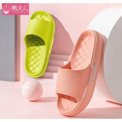 2021 Women Indoor Bathroom Slippers Soft EVA Platform Summer Shoes Lovers Home Shower Slipper Female Male Fashion Beach Slides