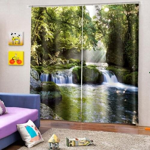 Home Natural Landscape Plant 3D Printing Adult Curtain Sunshade Material Custom Decorative Curtain Bedroom Living Room Curtain