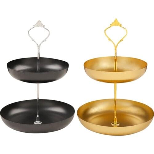 Nordic Double-Layer Desktop Organizer Tray Cosmetics and Jewelry Storage Tray Dessert Fruit Tray