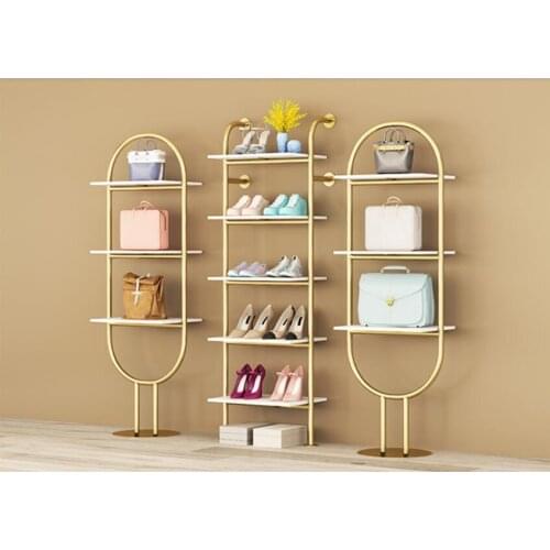 Clothing store shoe rack display shelf bag rack wall multi layer creative shelf store shelf