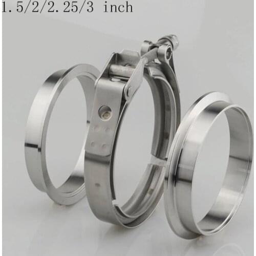 V band Clamp1.5/2/2.25/3 inch Male/Female V-Band Clamp Flange Kit V-band Turbo Exhaust Pipes Car Accessories