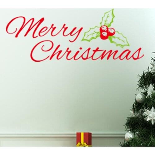 Merry Christmas Quotes Wall Stickers Home Decoration For Livingroom Bedroom Diy Vinyl Decals Xmas Festival Mural Art Posters