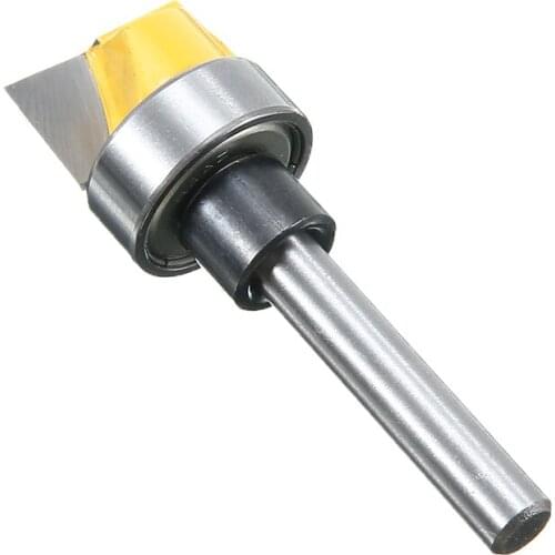 1pc Woodworking Template Pattern Milling Cutter 6.35mm Shank Router Bit with Bearing Carbon Steel Wood Trimming