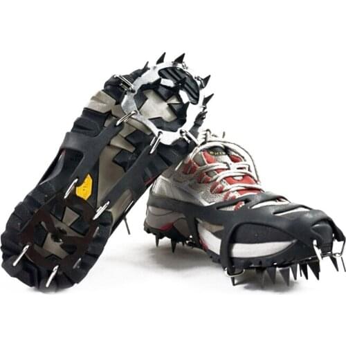 2pcs 18-Teeth Sports Anti-Slip Ice Gripper Cleats Shoe Boot Grips Crampon Chain Spike Snow for Hiking Climbing High Quality