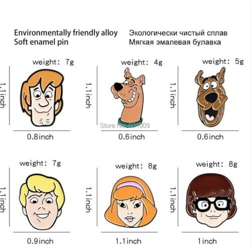 20/Lot Doo Dog Brooch Figures Pin For Lapel Action Figure Toy