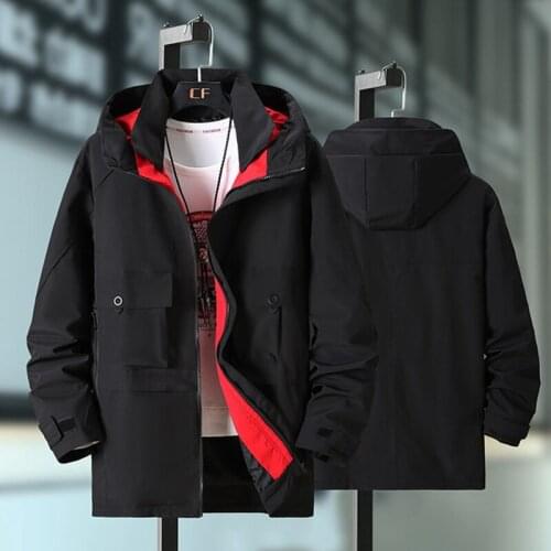2021 Hot mens loose extra large thin coat Spring tide big size man tooling plus size 9XL mid-length windbreaker