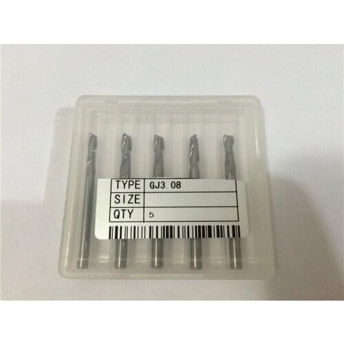 5Pcs 3.175*3.175*8MM Carbide Two Flute Spiral Router Bit End Mill,MDF Acrylic Wood Cutting Tools, CNC Milling Bit Cutters