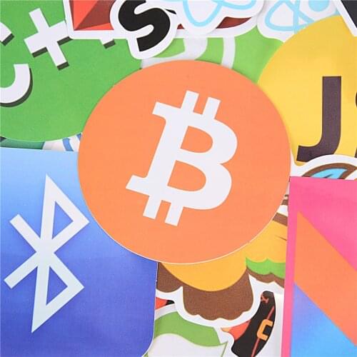 50Pcs Cool APP Logo Stickers for Laptop Car Stickers New DIY Internet Java JS Php Html Cloud Docker Bitcoin Programming