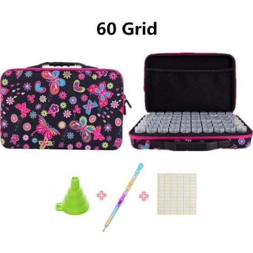 5D Diamond Painting Accessories 7/30/60 Slot Storage Box Beads Storage Container Jar Zippered Case for Diamond Mosaic Tools