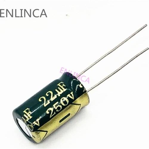 200pcs 300pcs/lot S113 high frequency low impedance 250v 22UF aluminum electrolytic capacitor size 10*17 22UF 20