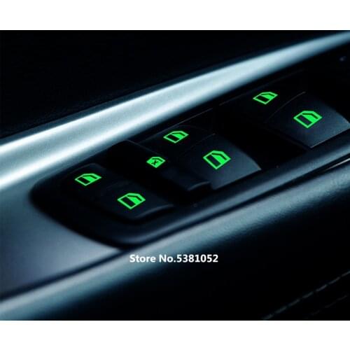 Car Sticker For Skoda Octavia A7 A4 A5 2014 2016 2018 2020 2021 Car Door Window Luminous Button Stickers Windows Switch Cover