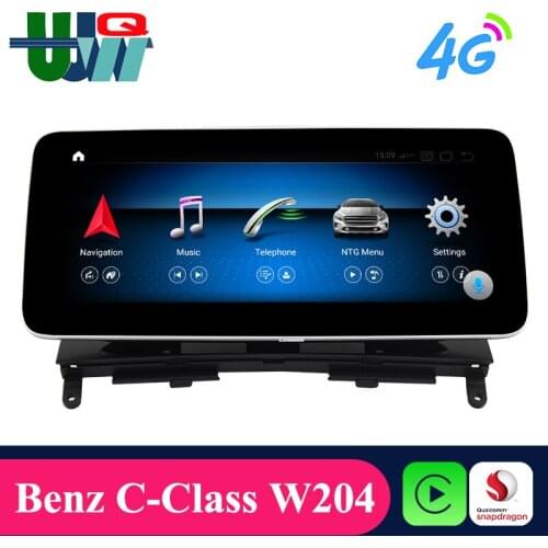 UJQW Mercedes W204 Car Radio Intelligent System for Mercedes Benz C-Class W204 S204 2008-2010 All in One Carplay 4G BT Wifi GPS