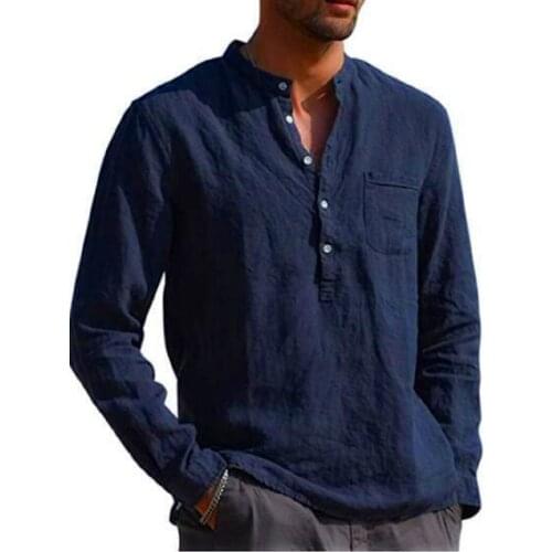 CHAXIAOA Mens Linen Shirts