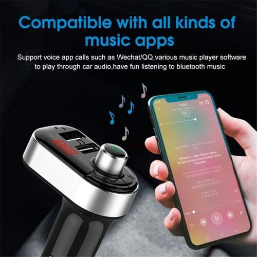 FM Transmitter Car Bluetooth 5.0 Wireless Handsfree Audio Receiver Auto MP3 Player 3.1A Dual USB Fast Charger Car Accessories