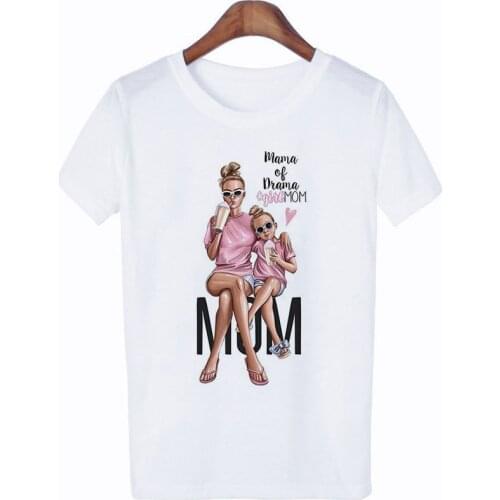 Family Tshirts Mommy and Me Clothes Print T-shirt Family Matching Outfits Short Sleeve Tee O-neck Mother Daughter Son Kids Tops
