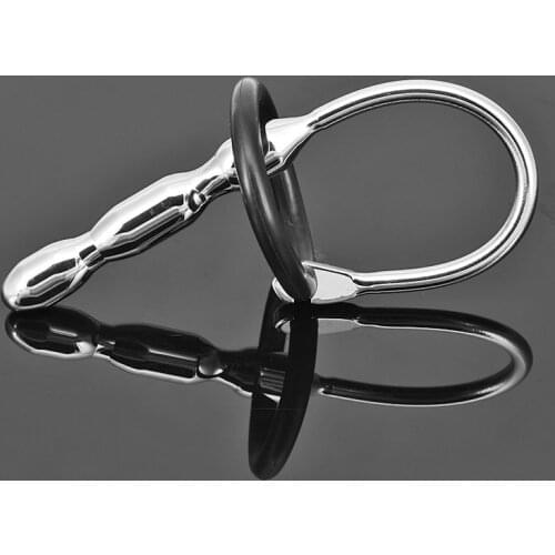 Happygo, 60mm (2.3'') Male Metal Solid Urinary Plug Short Urethral Sounds Penis Catheters Beaded Prince Wand Fetish Sex Toys 600