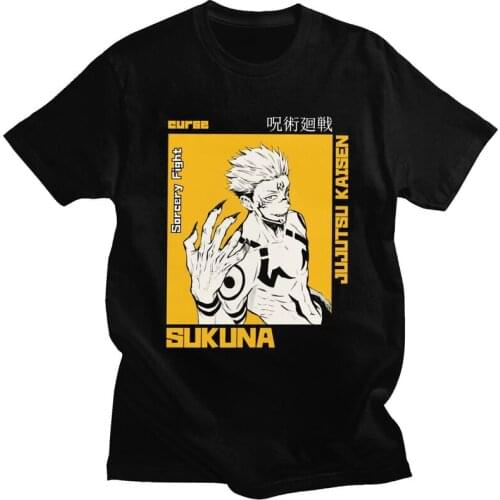 Jujutsu Kaisen Ryomen Sukuna T Shirts Men Short Sleeve Japanese Anime Manga T-shirt Streetwear Tee Cotton Tshirt Merchandise