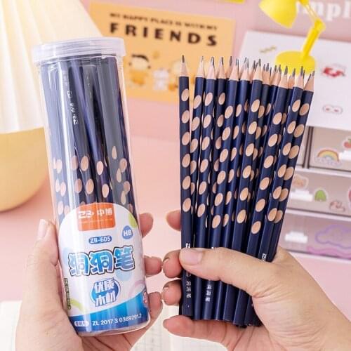 30 Pieces / Box Color Log Advanced Graphite HB Hole Pencil, Posture Correction Writing Pen, Student Stationery