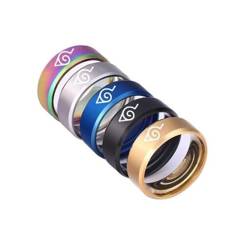 Ring Konoha Uzumaki Symbal Logo Sign Sasuke Itachi Ninja Fashion Titanium Steel Anime Jewelry Cosplay Women Men Gifts