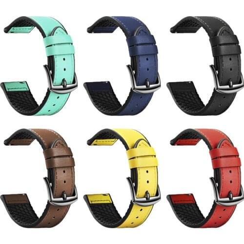 For Fitbit Versa Leather Strap Silicone Watchbands Fashion Adjustable Business Wrist Strap For Fitbit Versa /Versa 2 /Lite Watch