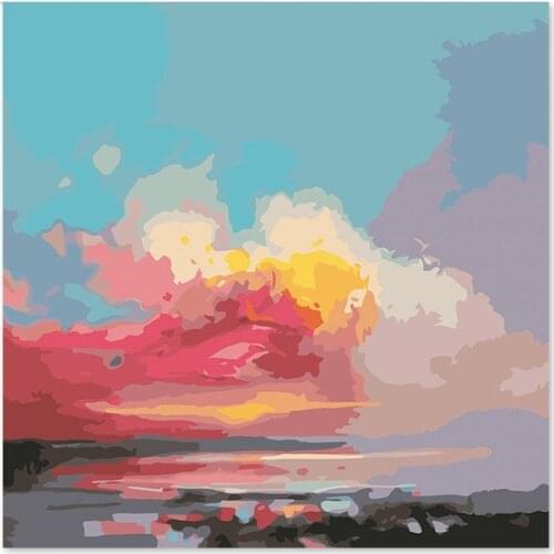 Nice Famous paintings Abstract sky Draw on the canvas, digital DIY painting, decorating home