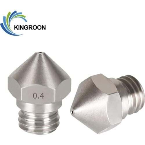 KINGROON 2pcs Copper MK10 Nozzle Brass 3D Printer M7 Thread MK10 Stainless Steel Nozzles 0.2 0.4 0.6 0.8mm for 1.75mm Filament