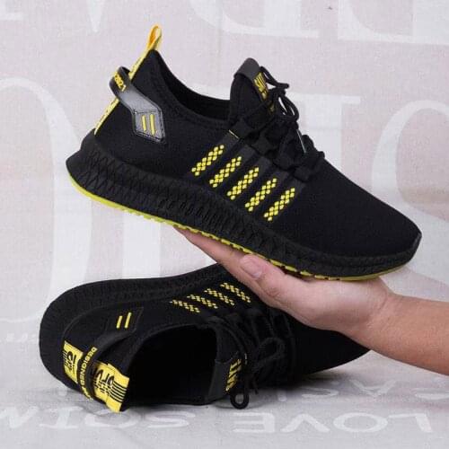Men Shoes 2021 Spring & Summer New Flying Woven Casual Shoes Tide Wear-Resistant Non-Slip Flow Breathable Mesh Sports Shoes Men