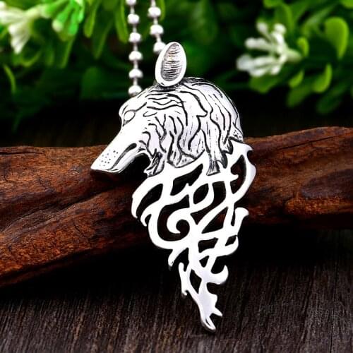 BEIER 316L stainless steel viking wolf head pendant & necklace for man free shipping fashion jewelry BP8-433