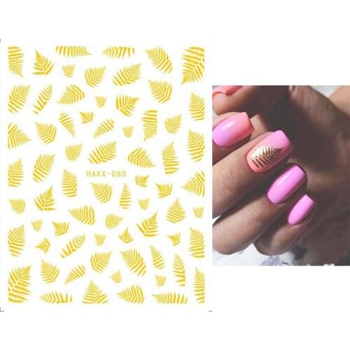 Jungle Leafs Nails Art Manicure Back Glue Decal Decorations Design Nail Sticker For Nails Tips Beauty