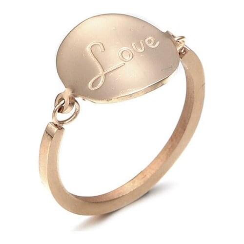 New Round Brand LOVE Ring Simple Rose Gold Ring Personality Girl Tail Ring Trendy Jewelry Gift Wholesale