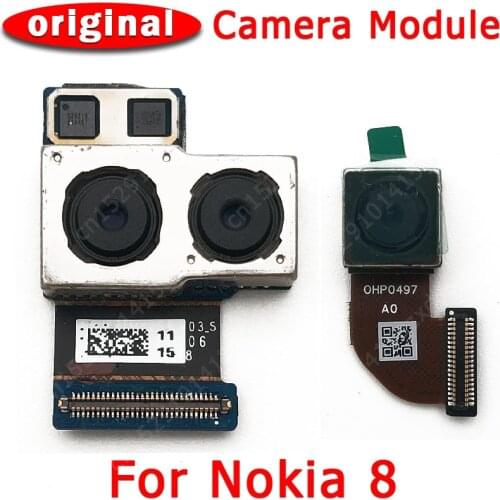 Original Front Rear View Back Camera For Nokia 8 Main Backside Facing Frontal Camera Module Flex Cable Replacement Spare Parts