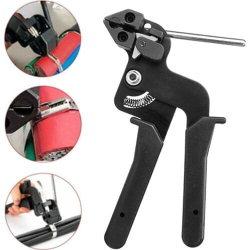 Cable Tie Gun for Stainless Steel Cable Tie Hand Cable Tie Fastening Tool High Quality Cable Tie Tensioning Tool Black