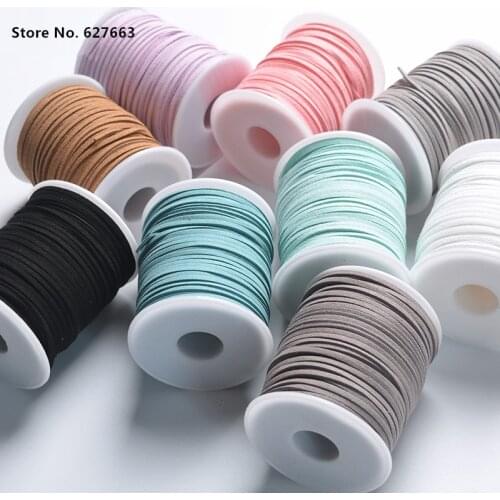 50yards Flat Faux Suede Korean Velvet Leather Cord DIY Lace Rope Thread For Jewelry Making Decorative Handicrafts
