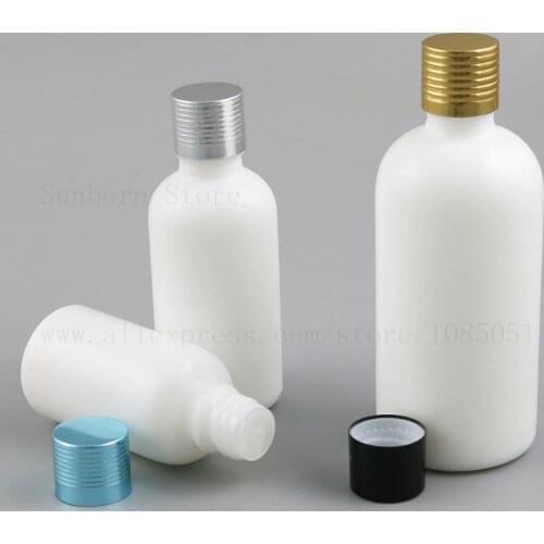 New arrival empty glass bottle 15ml 1oz 30ml 50ml 100ml Essential Oil e liquid Bottle With blue gold silver black Cap 20pcs