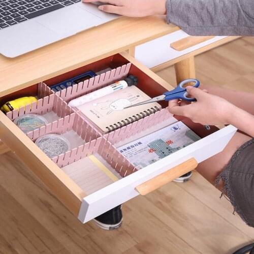 DIY Adjustable Storage Partition Board Plastic Drawer Divider Combination Partition Board Space-saving Division Organizer