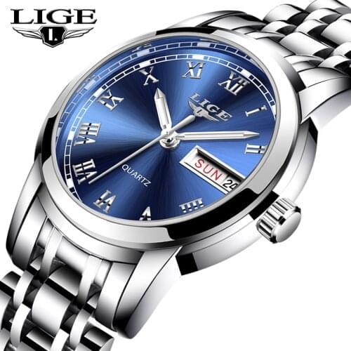 Relogio Feminino LIGE Fashion Women Watches Top Brand Luxury Ladies Watch Stainless Steel Classic Bracelet Female Clock 10007