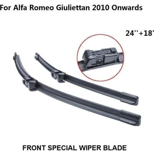 Wiper Blade For Alfa Romeo Giuliettan 2010 Onwards 24''+18'' Wiper Blade Accessories For Auto Cars Natural Rubber Wipers