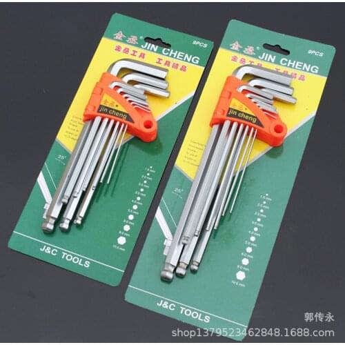 9PCS Hand Tools Kits Hex Wrench Ball-end Workshop Tooling Allen Key 1.5mm-10mm Double-End L Type Hexagon Flat Ball Spanner