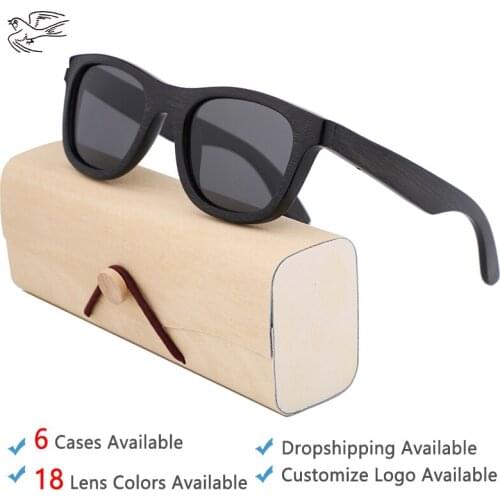 Black Wooden Sunglasses Men Bamboo Frame Eyewear Sun Glasses for Men Polarized UV400 Sunglass Shades Mens Brand Designer GB049