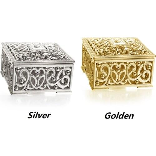 Creative Treasure For Jewelry Gem Trinket Box Square Candy Box Treasure Chest Wedding Favor Box Party Supplies