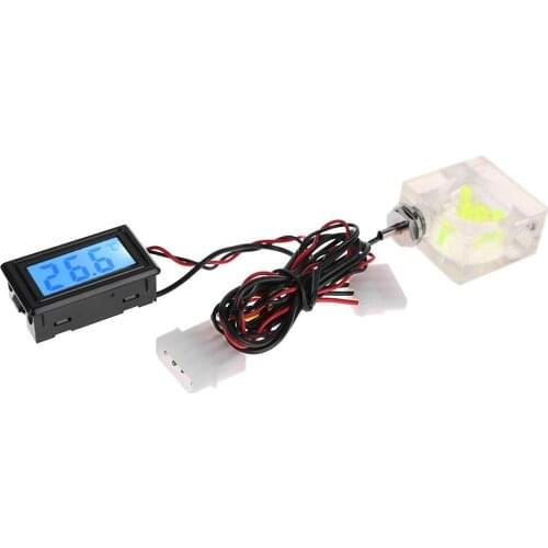 LED Digital Thermometer 3 Way Flow Meter With G1/4 Fitting Connector For Computer PC Water Cooling Liquid System Cooler Tools