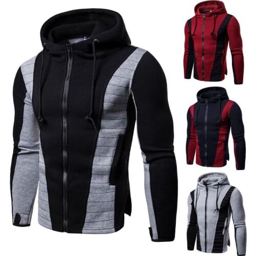New Mens Sweatshirts Fleece Thick Fashion Zipper Hoodies Sportswear Slim Oversized Jackets Men Clothing