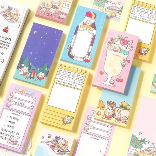 Yisuremia 80 Sheets Kawaii Memo Pads Note Paper To Do List Check List Daily Planner Notepad Paperlaria School Office Stationery