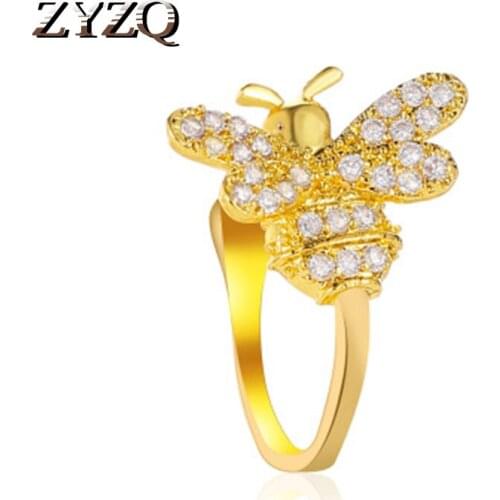 ZYZQ Fashion Animal Ear Clip For Women Personality Delicate Insect Honey Bee Earrings With Micro Paved Dazzling Stone Wholesale