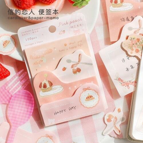 100Sheets/pack Kawaii Cute Coffee Sticky Notes Memo Pad Pocket Stationery Agenda Planner School Supplies Bullet Journal n855