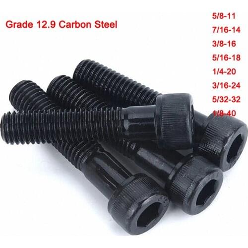 12.9 Grade Carbon Steel British Standard Cap Allen Head Hex Socket Bolts Half Thread Screw 5/8 7/16 3/8 5/16 1/4 3/16 5/32 1/8