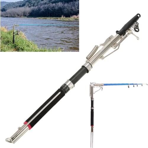 2.1m 2.4m 2.7m Automatic Fishing Rod Stainless Steel & Glass Fiber Telescopic Fishing Pole for Sea River Lake Pool Fishing Hot